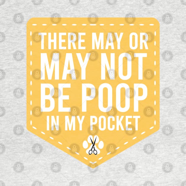 Dog Groomer Poop Pocket, Yellow and White by Anna.Moore.Art
